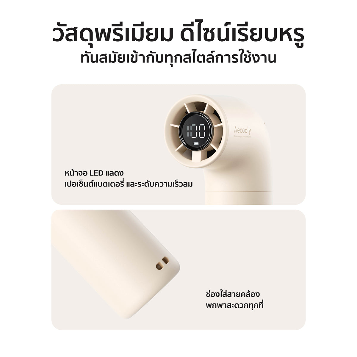 Aecooly Aero Handheld Fan-3500mAh, LED Display Screen.(Model PH02)