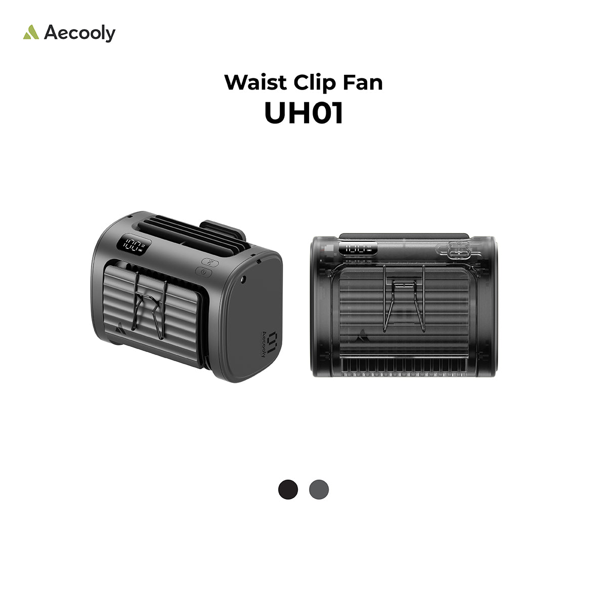 Aecooly Waist Clip Fan, Portable Fan-6000mAh/9000mAh.(Model UH01/UH01-A)